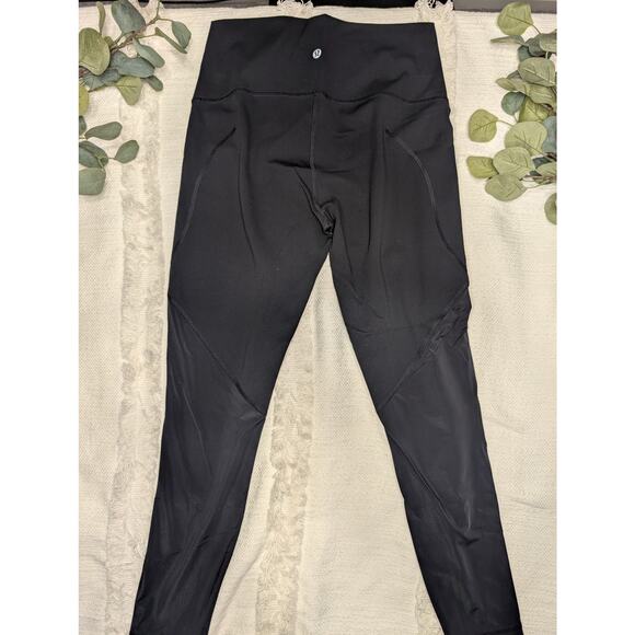 Lululemon Leggings with Mesh Inserts in Black - Picture 2 of 5